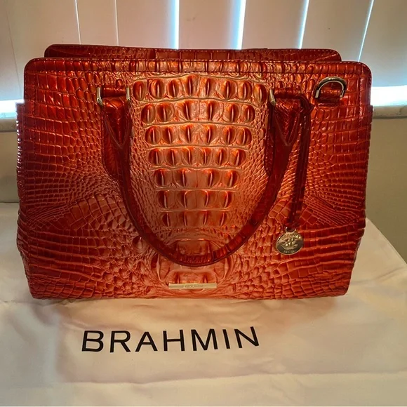 Brahmin Embrace Small Finley Embossed Satchel - Picture 1 of 5